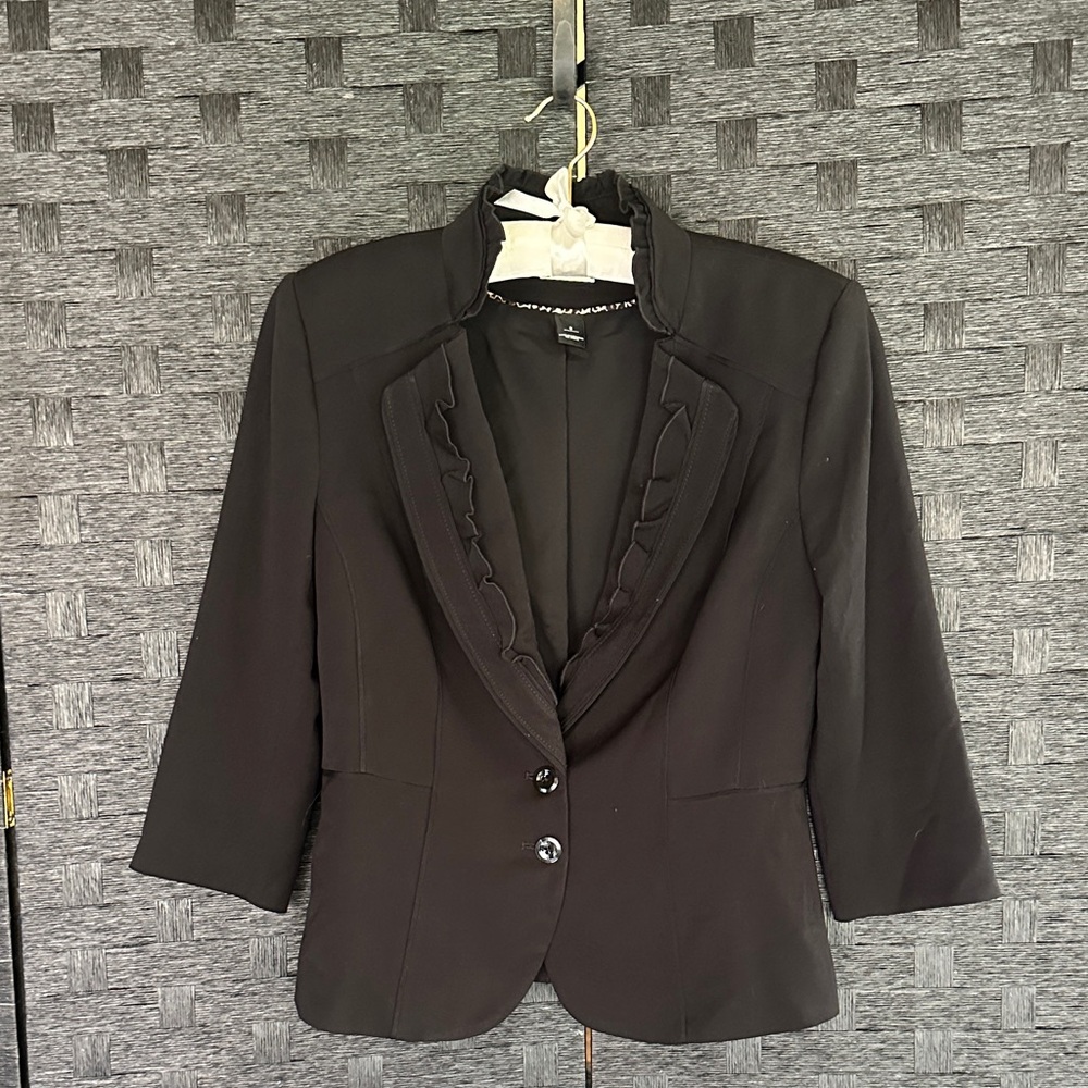 White House | Black Market Elegant Black Women's Blazer 3/4 sleeves. Size 6